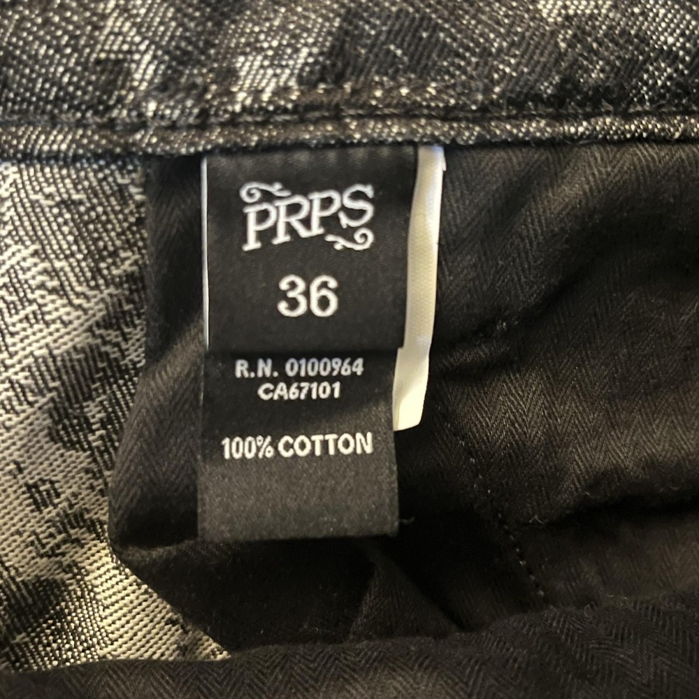 Prps Pants Mens 36x31 Black Camo Cargo Denim E109P14 Garment Dyed Streetwear - Picture 12 of 16